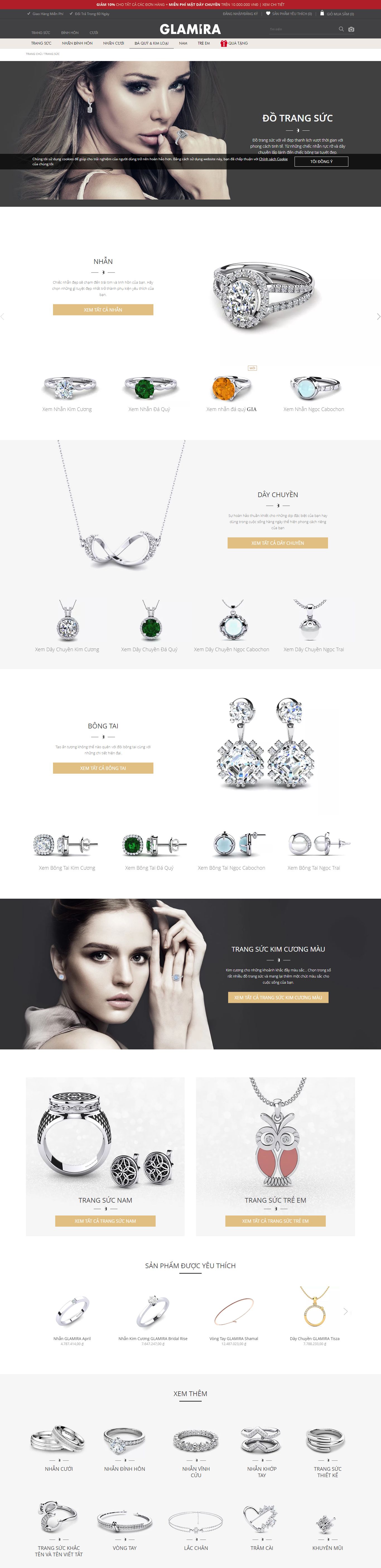 Thiết kế website đồ trang sức, vòng tay đá quý, sang trọng, đẹp mắt