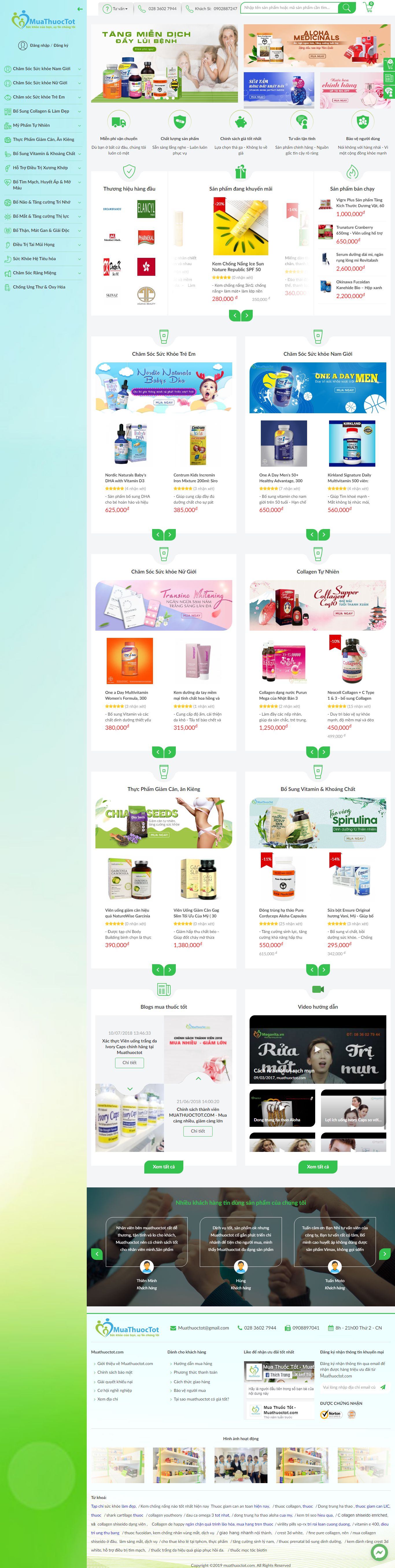 thiết kế website thực phẩm chức năng, thực phẩm bổ sung, với nhiều loại sản phẩm