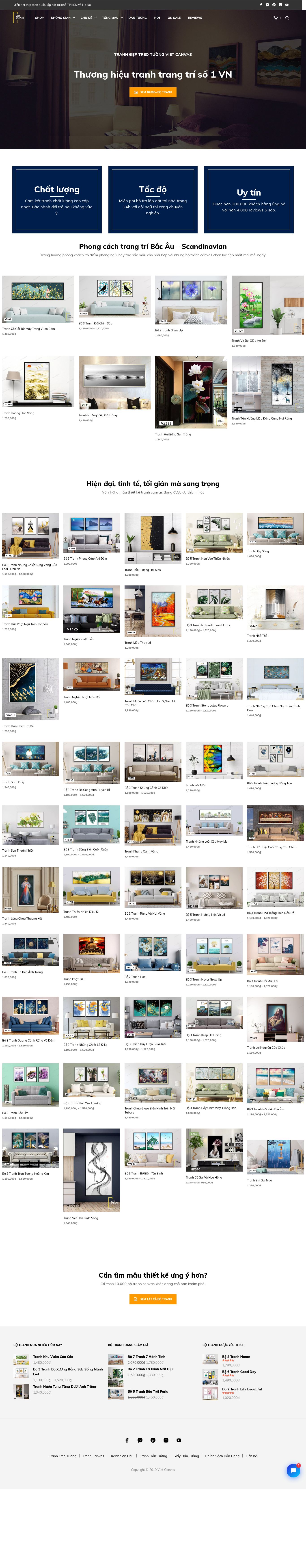 thiết kế website bán tranh ảnh, tranh nghệ thuật, đẹp mắt