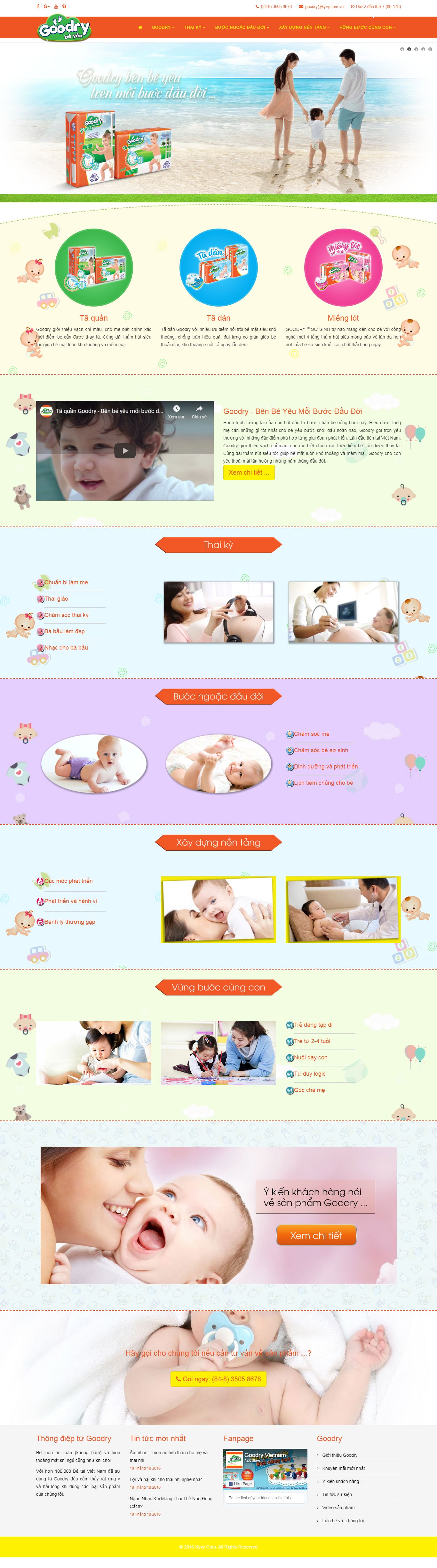 Thiết kế website bỉm, tã dán, tã quần và miếng lót cho trẻ nhỏ và trẻ sơ sinh