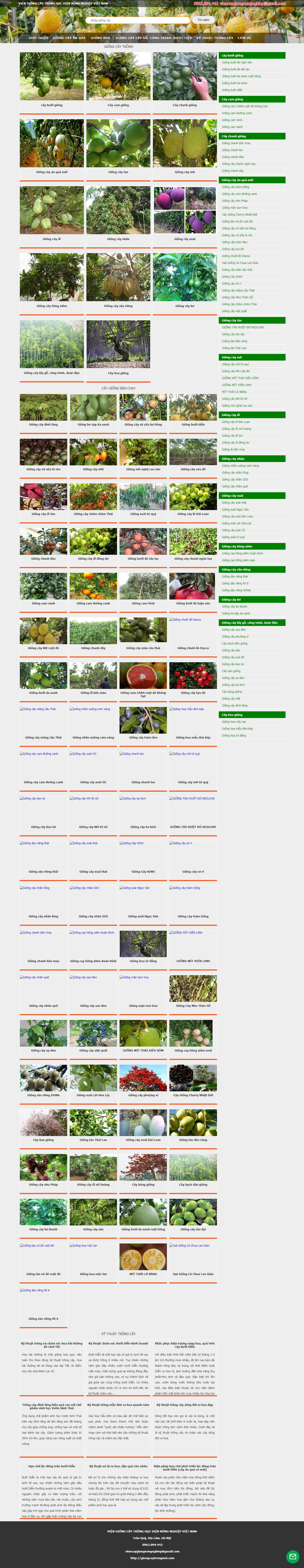 Thiết kế website giống cây trồng với nhiều loại cây mới
