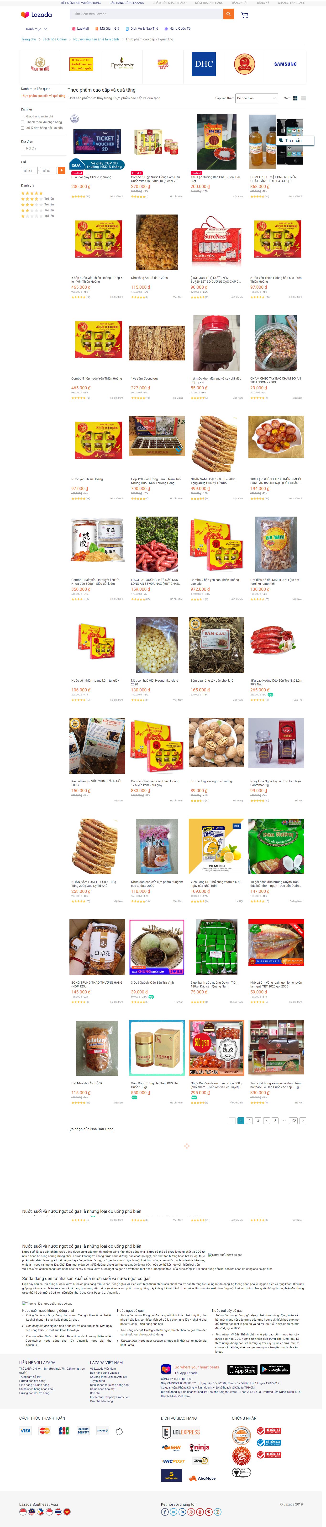 Thiết kế website thực phẩm, thực phẩm cao cấp rõ nguồn gốc xuất xứ của Lazada