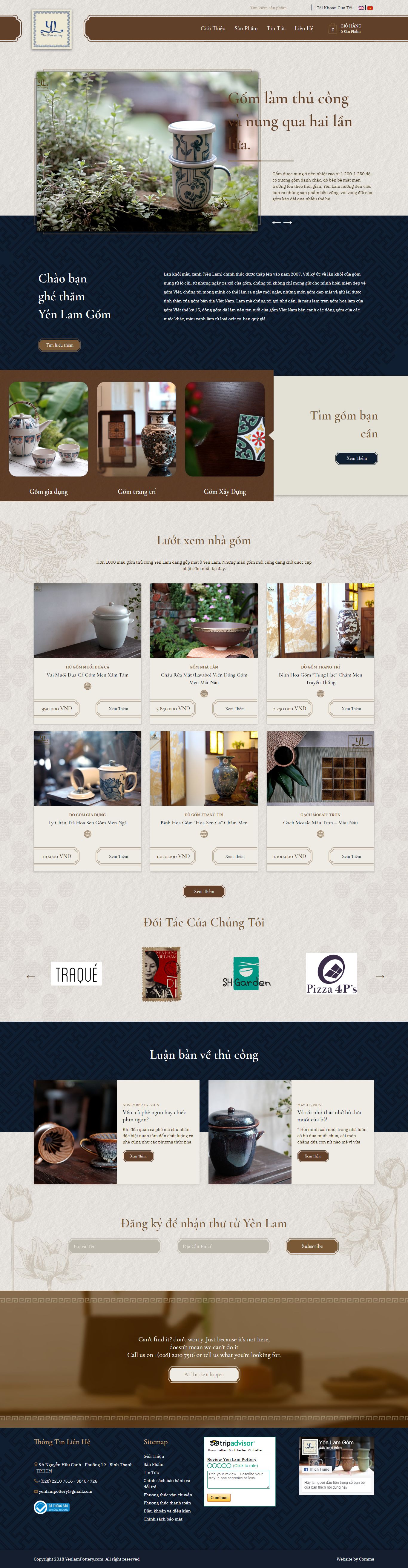 Thiết kế website đồ gốm sứ Yên Lam đẹp, chuyên nghiệp chuẩn SEO