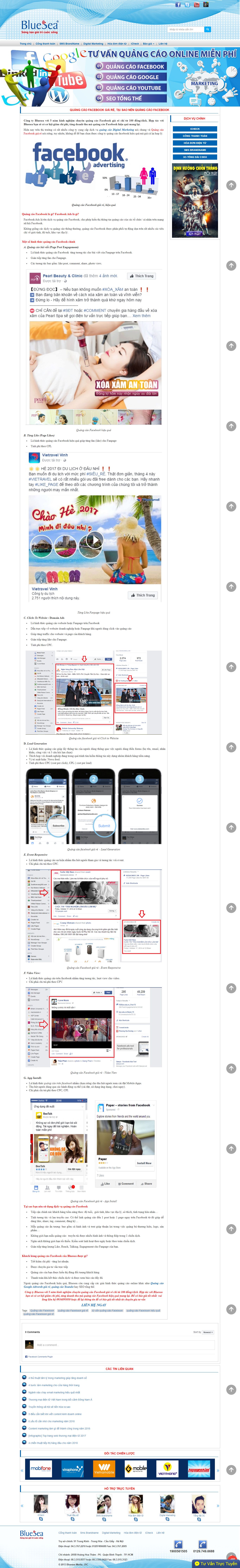 Thiết kế website quảng cáo facebook Bluesea đẹp SEO nhanh hiệu quả