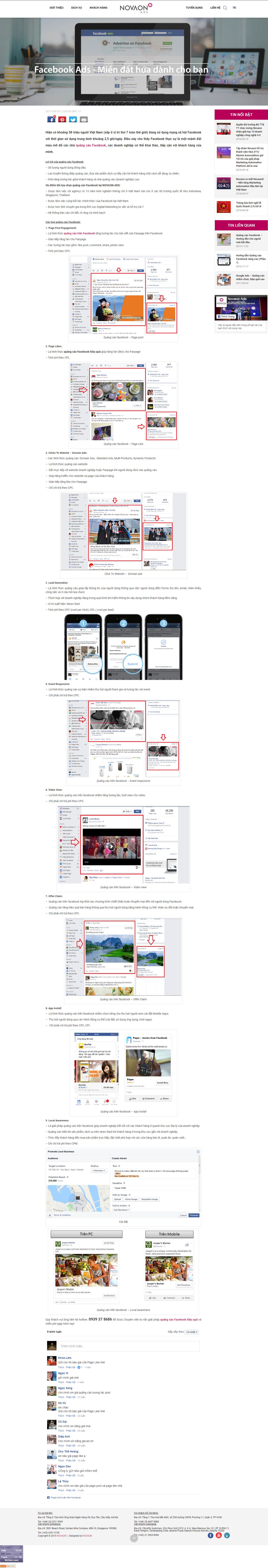 Thiết kế website quảng cáo facebook Novaonads đẹp SEO nhanh hiệu quả