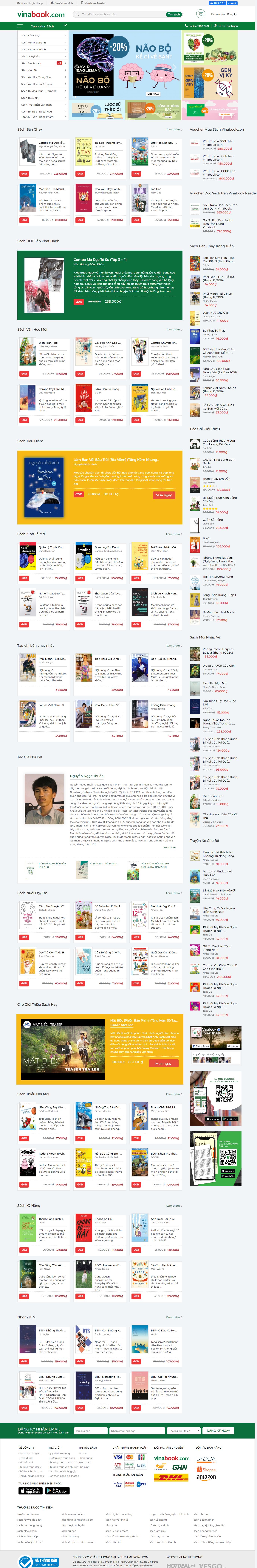 Thiết kế website bán sách - ebook - https://www.vinabook.com/