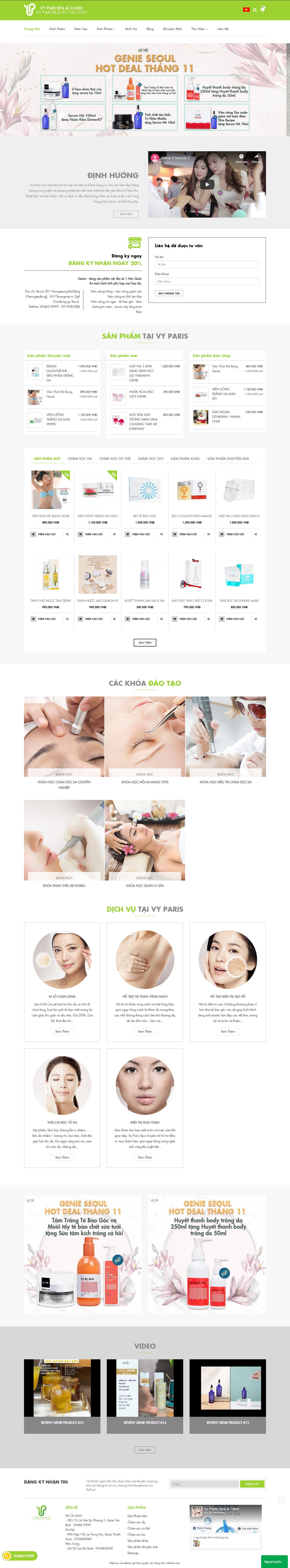Thiết kế website thực phẩm chức năng - https://vyparisspa.vn/