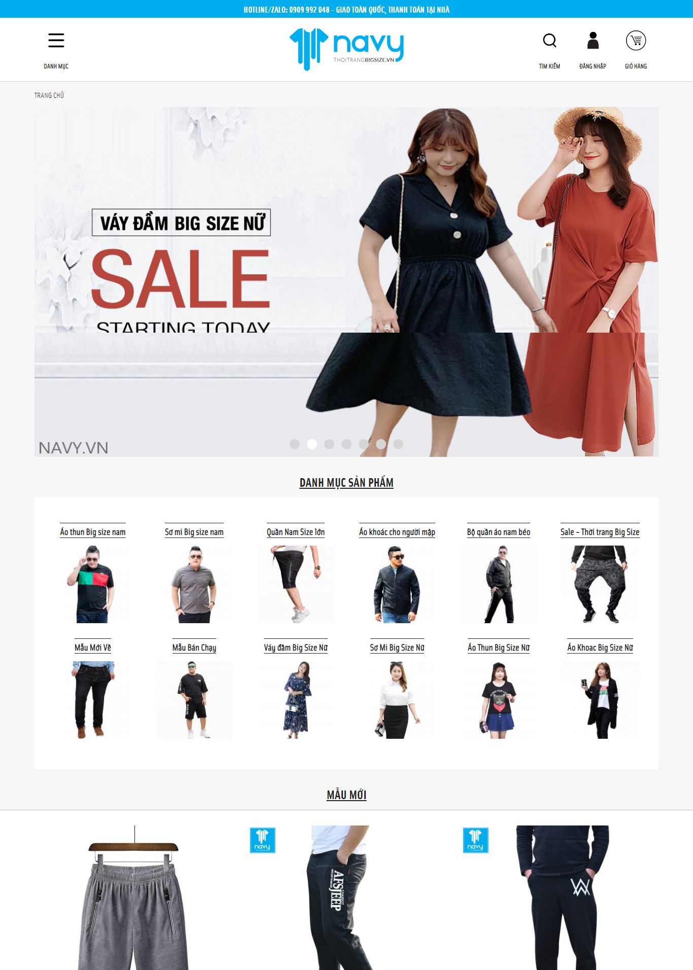 Thiết kế website thời trang - thoitrangbigsize.vn đẹp SEO tốt