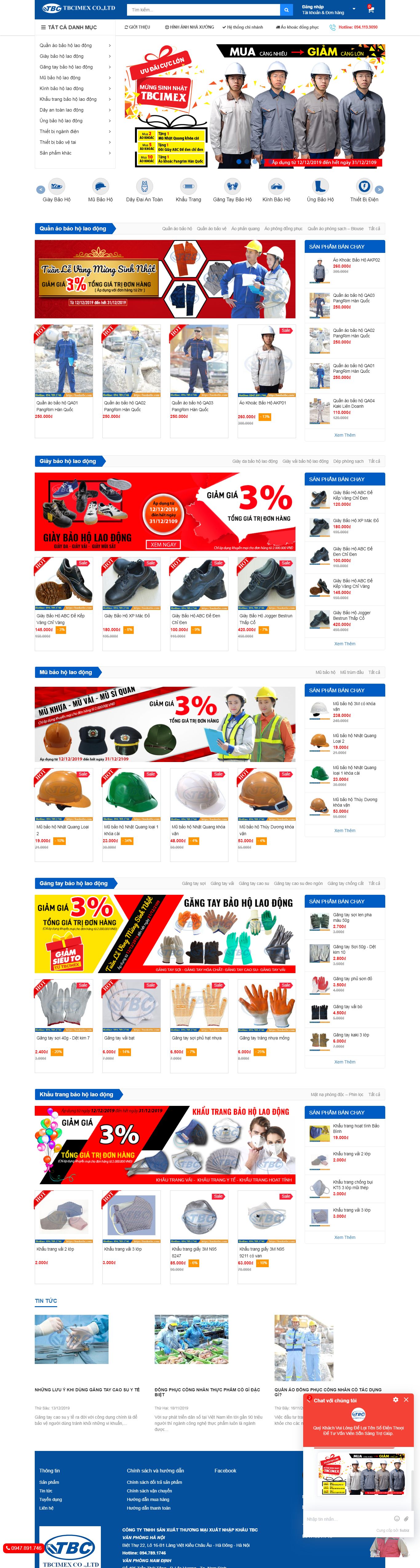 Thiết kế website bảo hộ lao động chuyên nghiệp - baohotbc.com