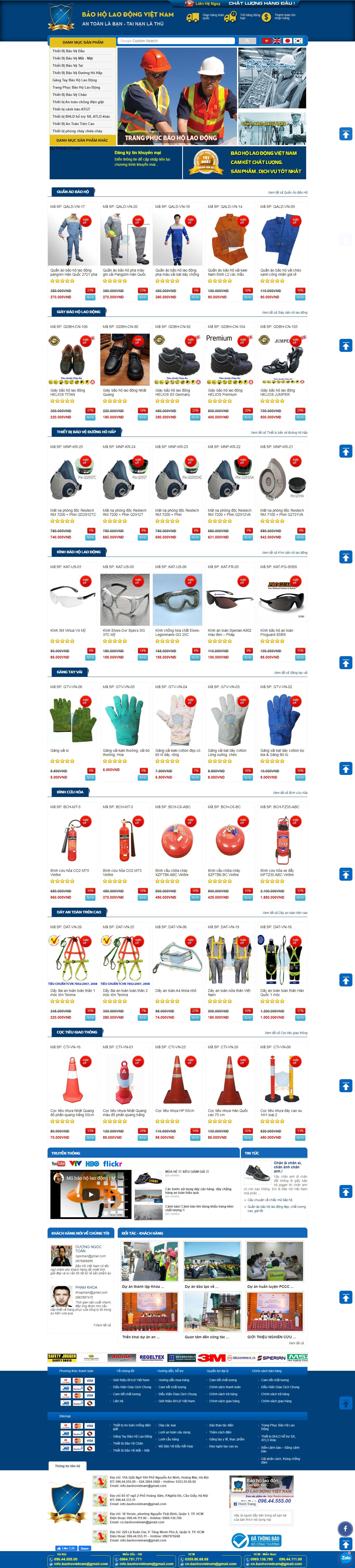 Thiết kế website bảo hộ lao động chuyên nghiệp - baohovietnam.com