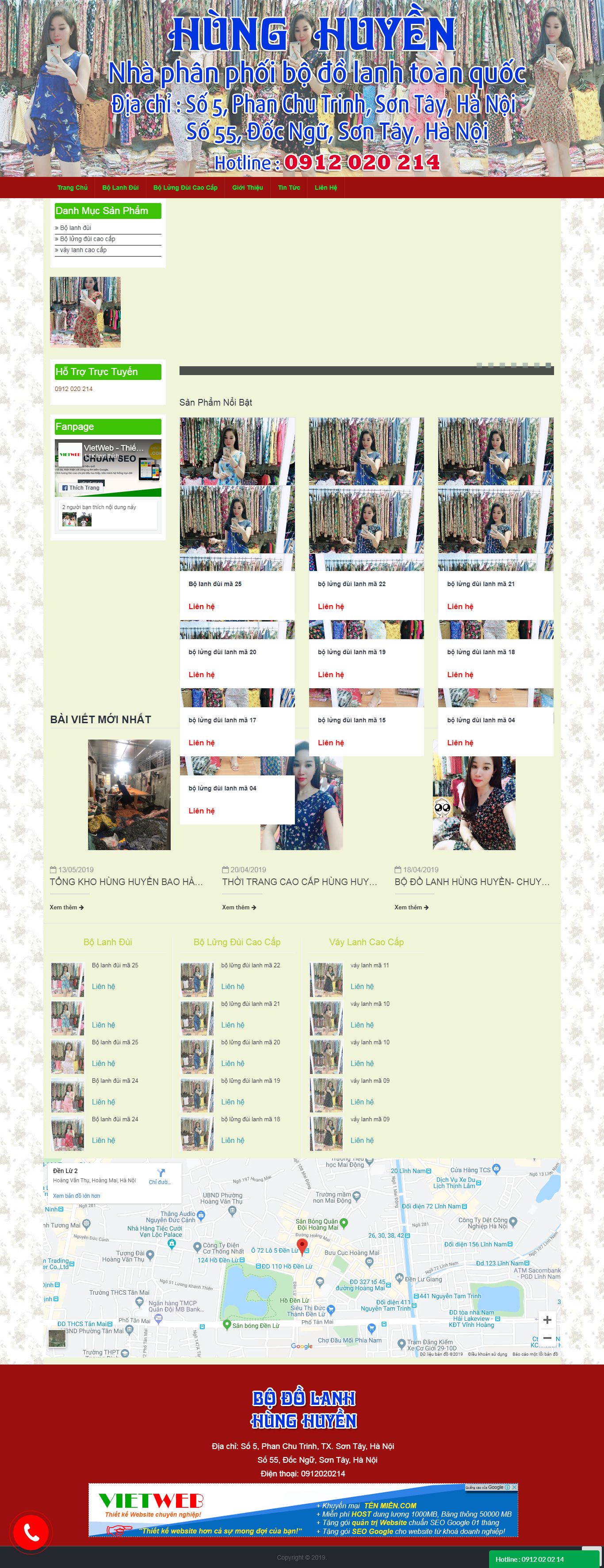 Thiết kế website bán hàng - bodolanhhunghuyen.com