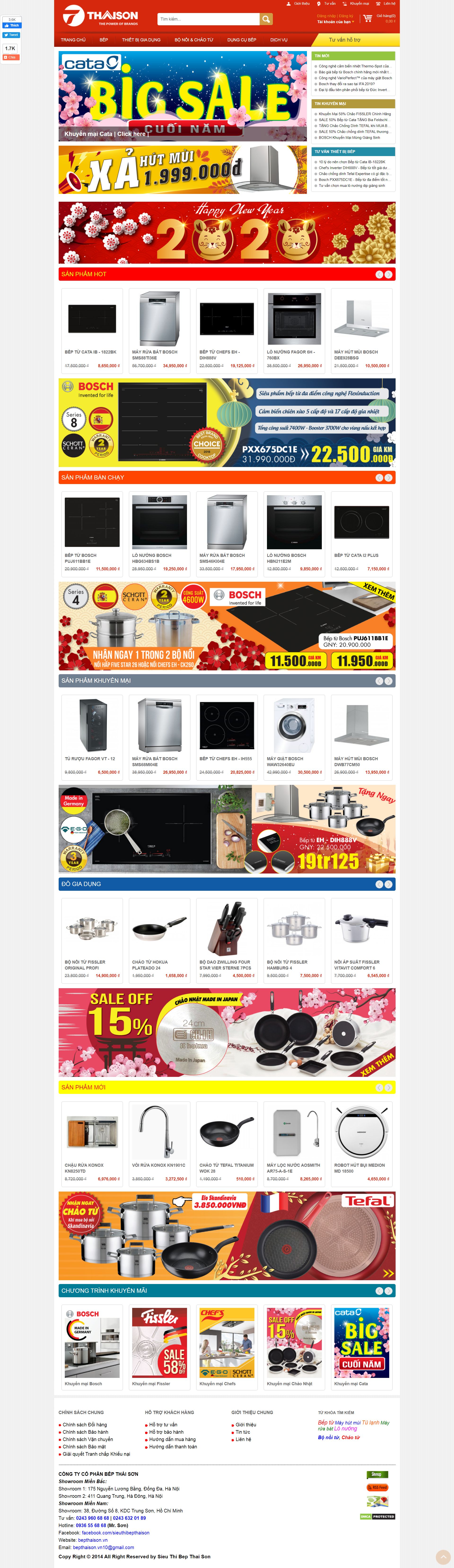 Thiết kế Web bán bếp từ đẹp - bepthaison.vn