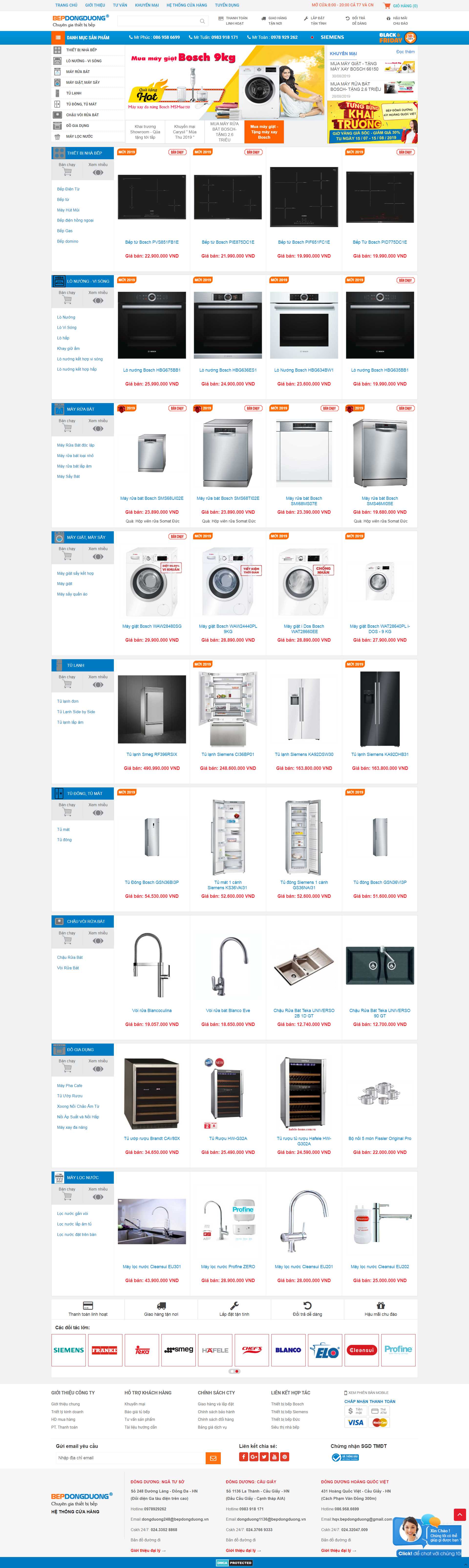 Thiết kế Web bán bếp từ đẹp - bepdongduong.com.vn
