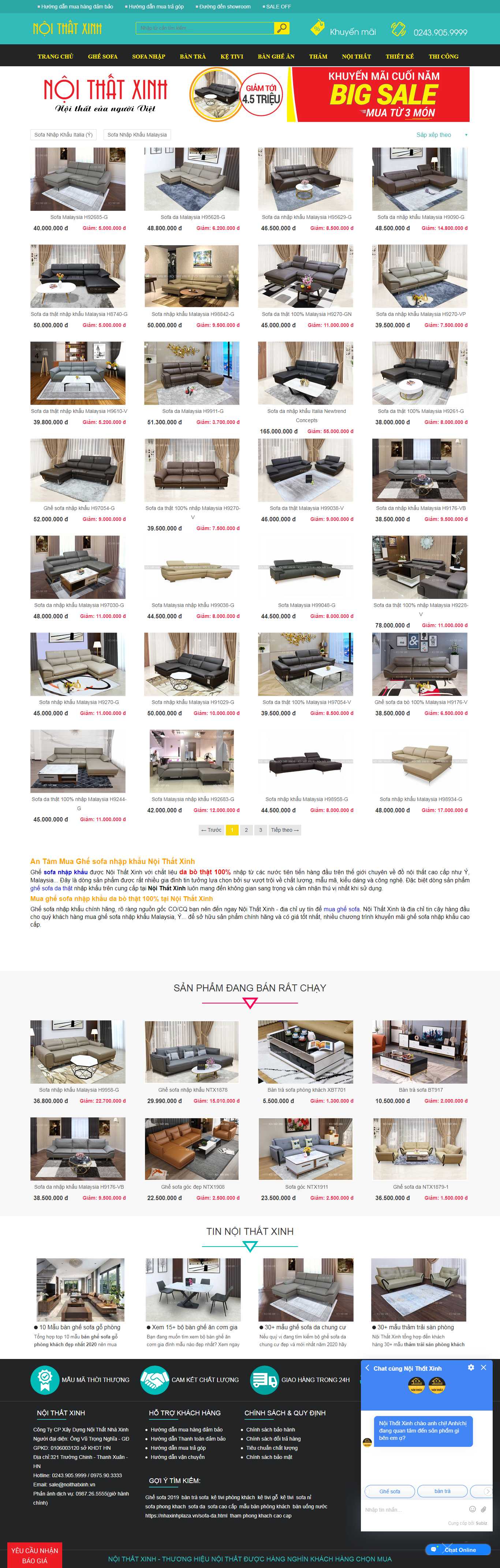 Thiết kế Web bán sofa - noithatxinh.vn