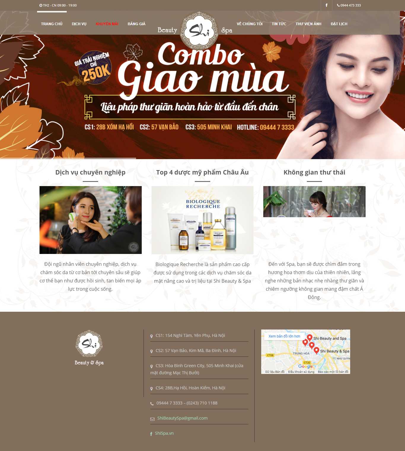 Thiết kế Web spa - shispa.vn