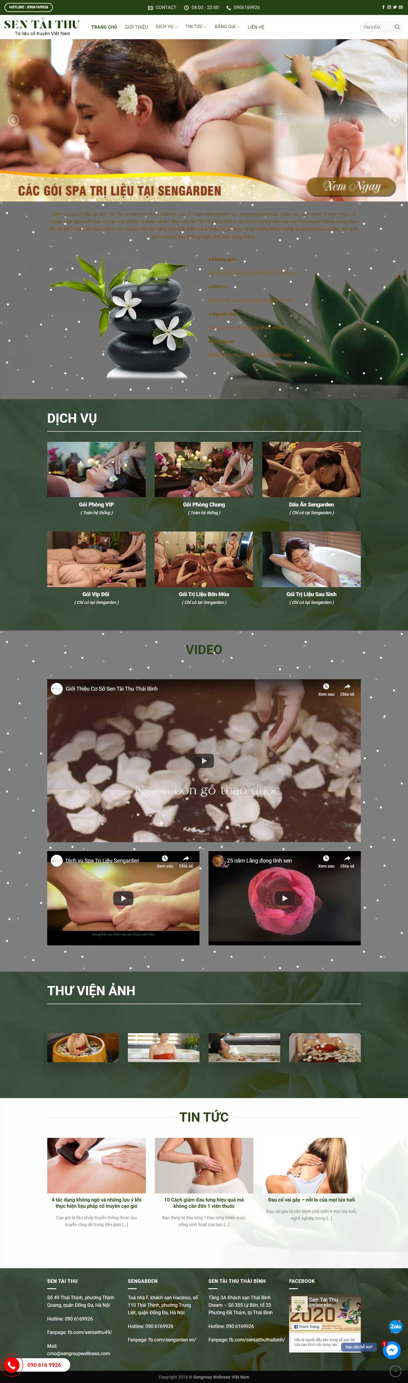 Thiết kế Web spa - sentaithu.com.vn