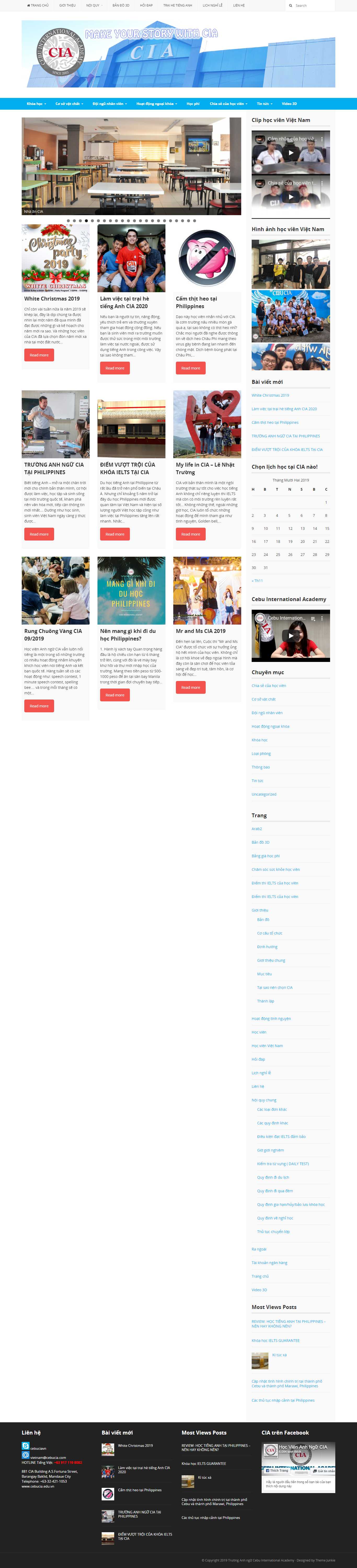 Thiết kế Web tư vấn du học - cebucia.edu.vn