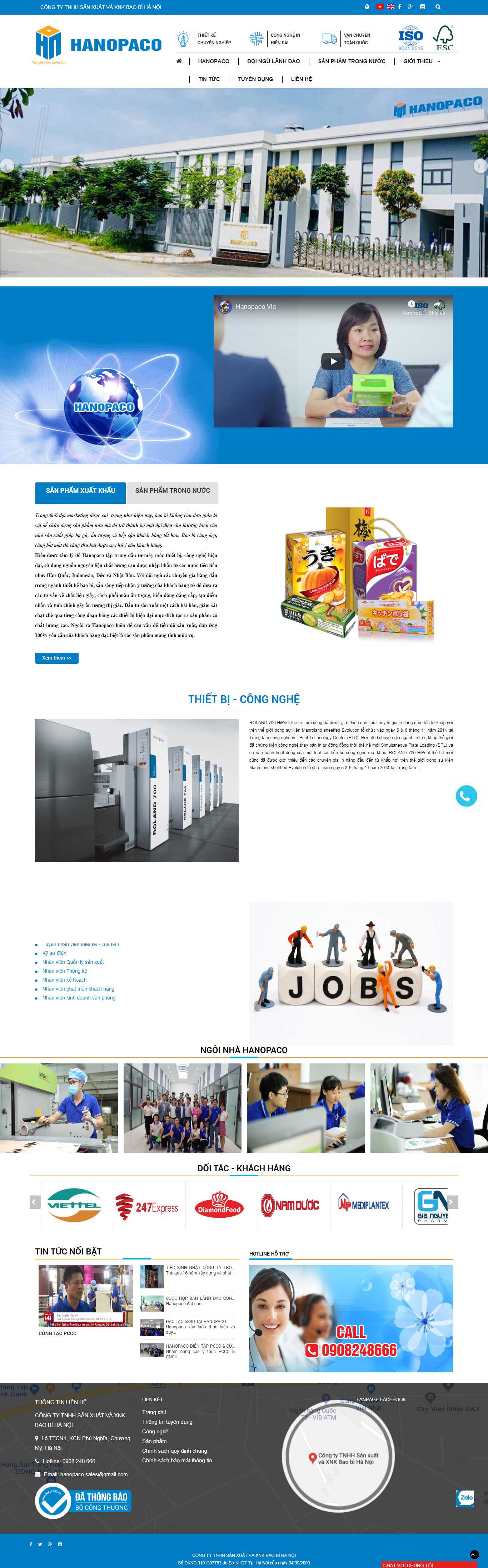 Thiết kế Web bao bì - hanopaco.com.vn