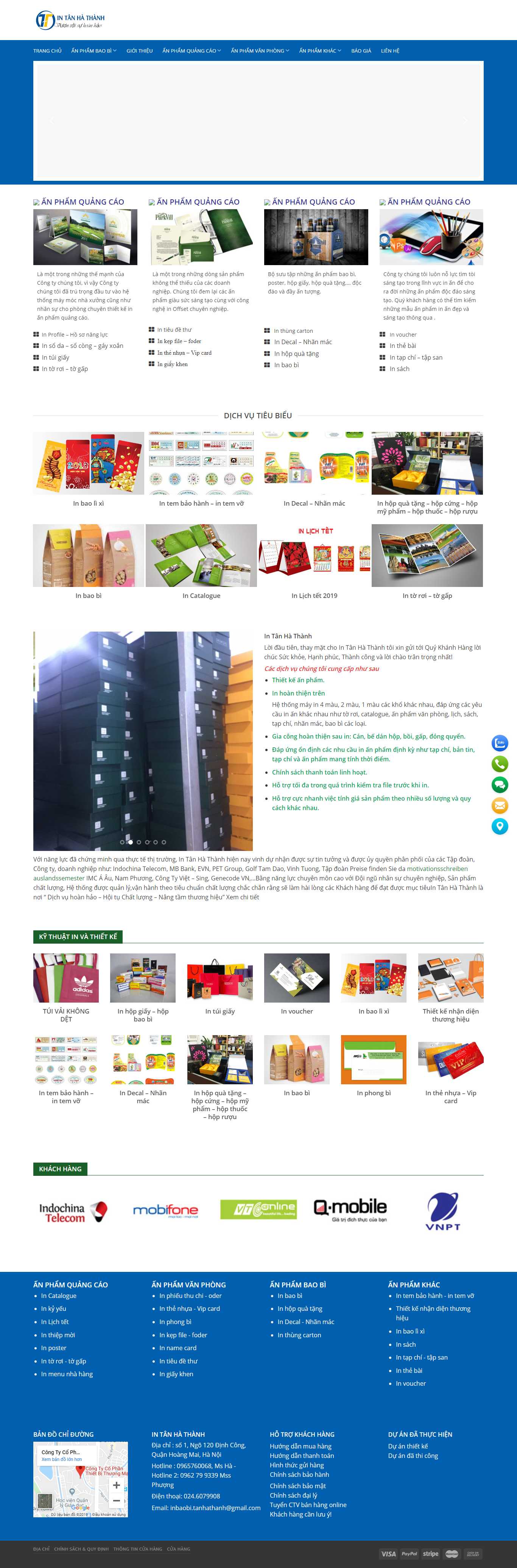 Thiết kế Web bao bì - intanhathanh.com