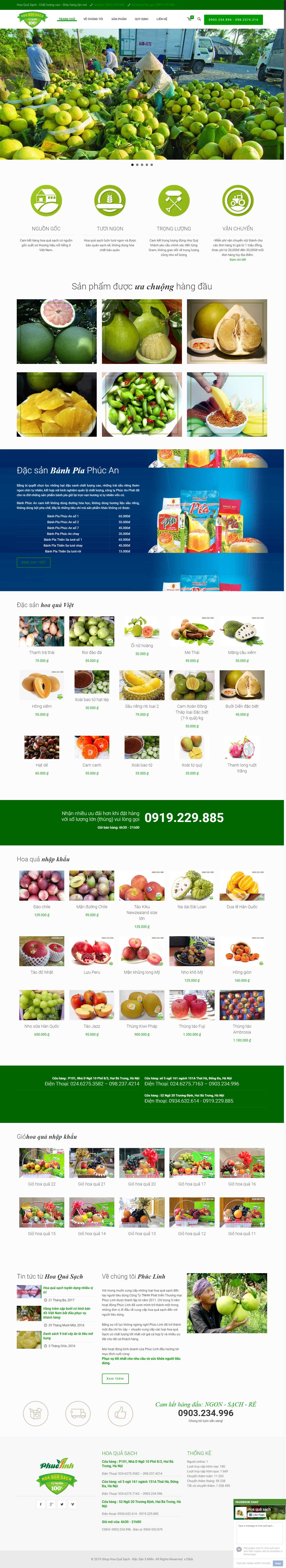 Thiết kế Web nông sản - www.hoaquasach.vn