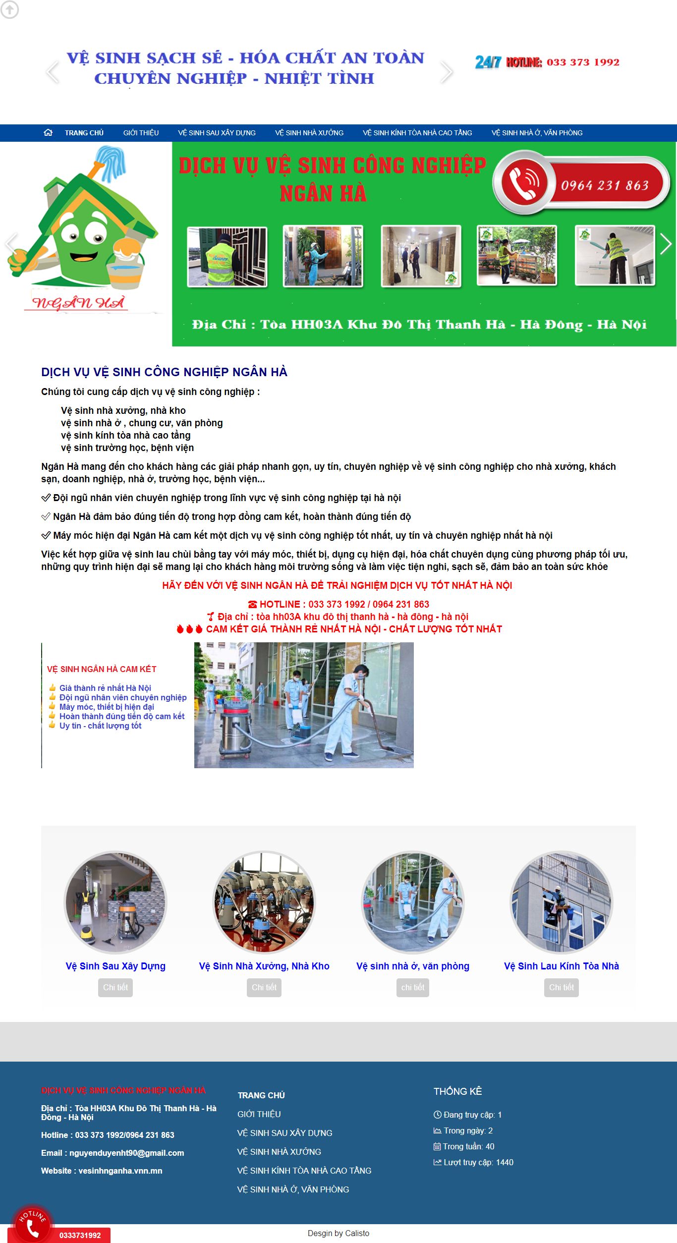 Thiết kế Web dịch vụ vệ sinh công nghiệp - vesinhnganha.vnn.mn