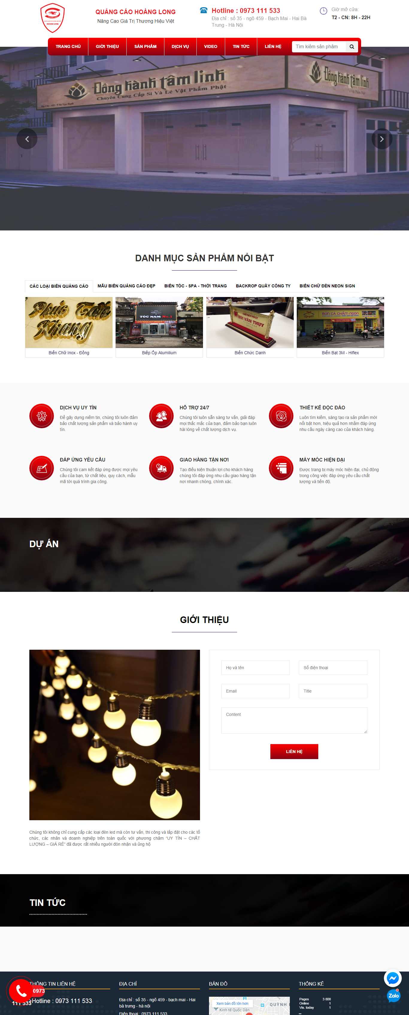 Thiết kế Web quảng cáo - quangcaohoanglong.vn