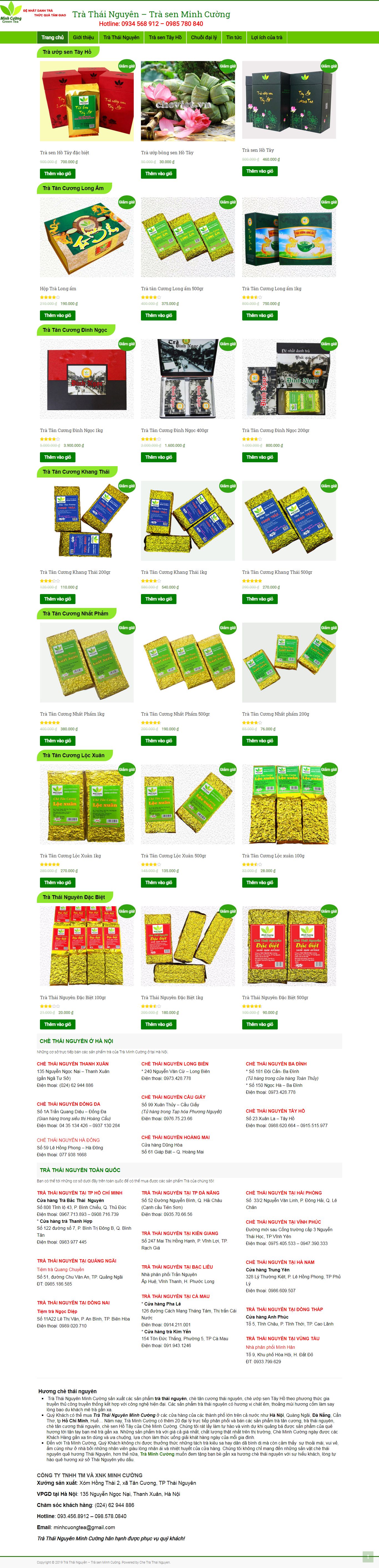 Thiết kế Web bán chè - chetrathainguyen.com