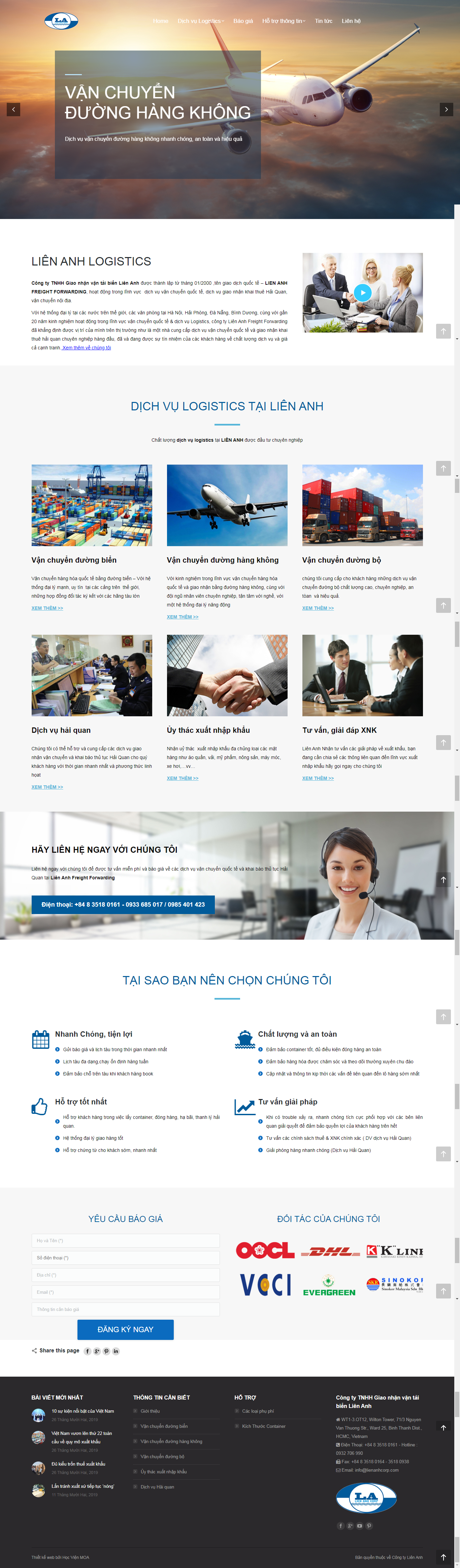 Thiết kế Web xuất nhập khẩu - www.lienanhcorp.com