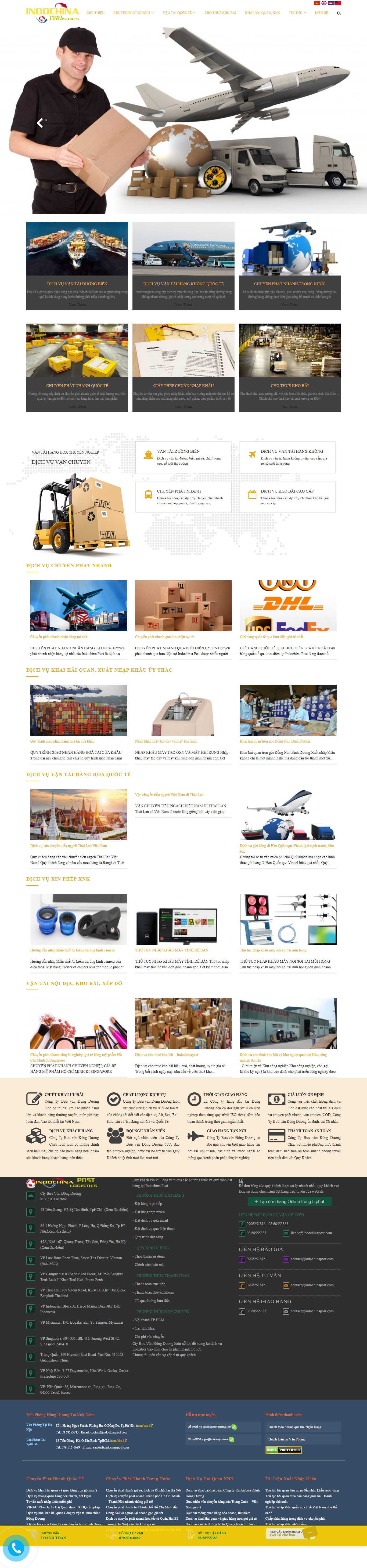 Thiết kế Web chuyển phát nhanh - indochinapost.com