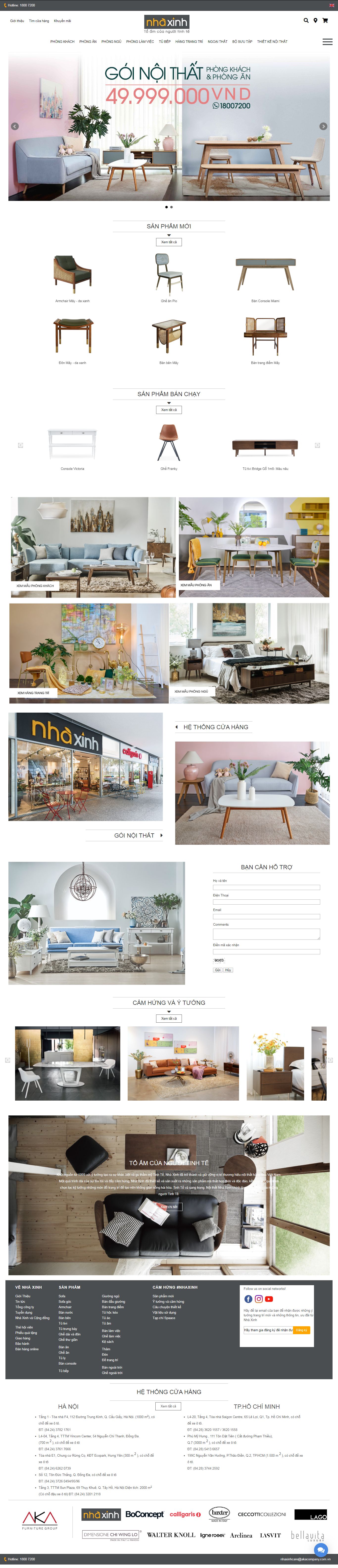 Thiết kế Web đồ nội thật - www.nhaxinh.com