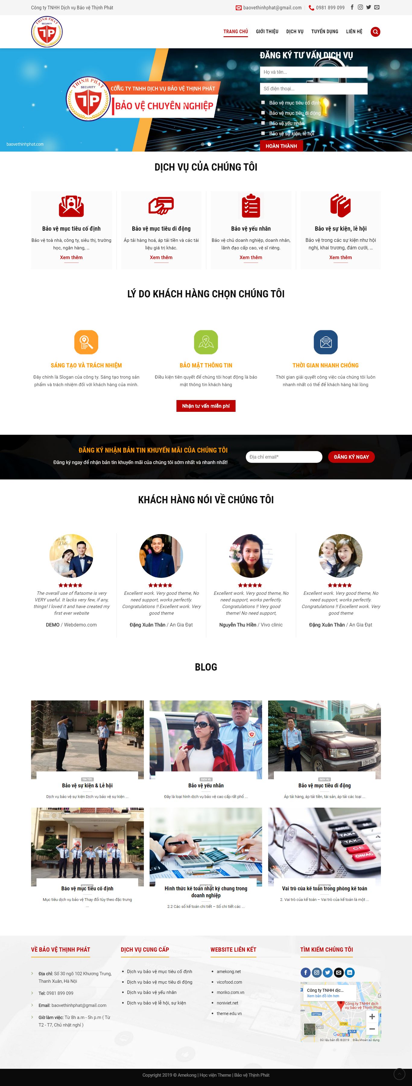 Thiết kế Web dịch vụ bảo vệ - baovethinhphat.com