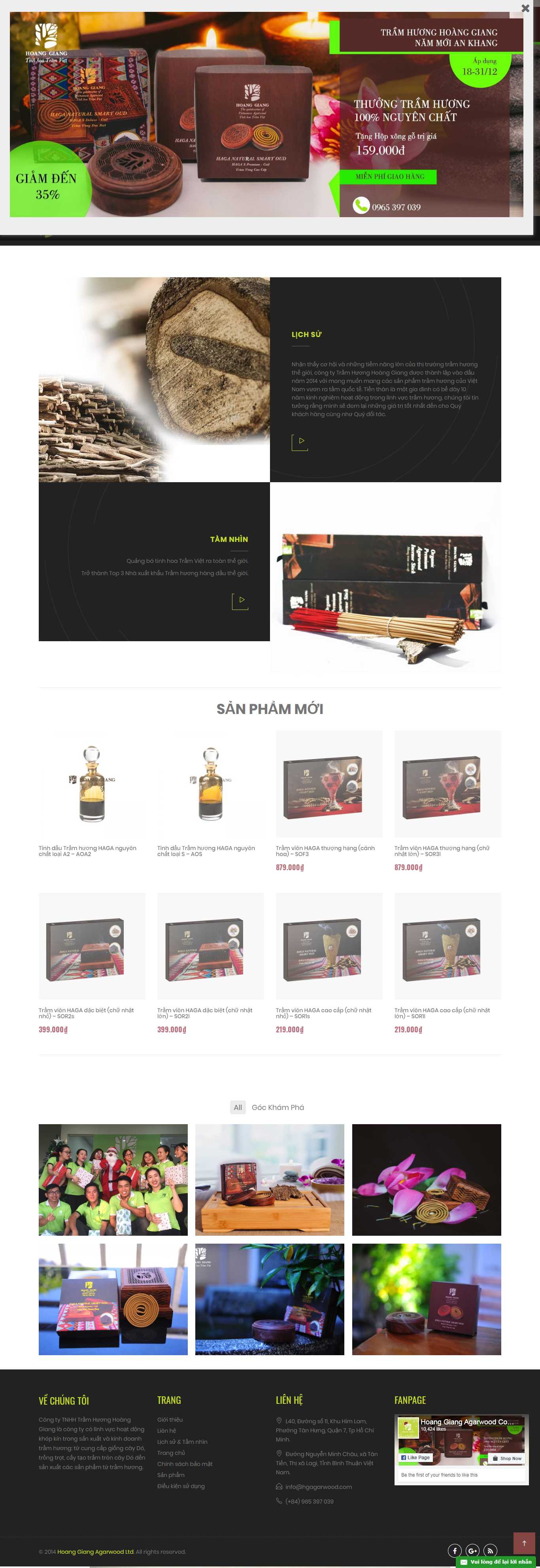 Thiết kế Web bán trầm hương - www.tramhuonghg.com