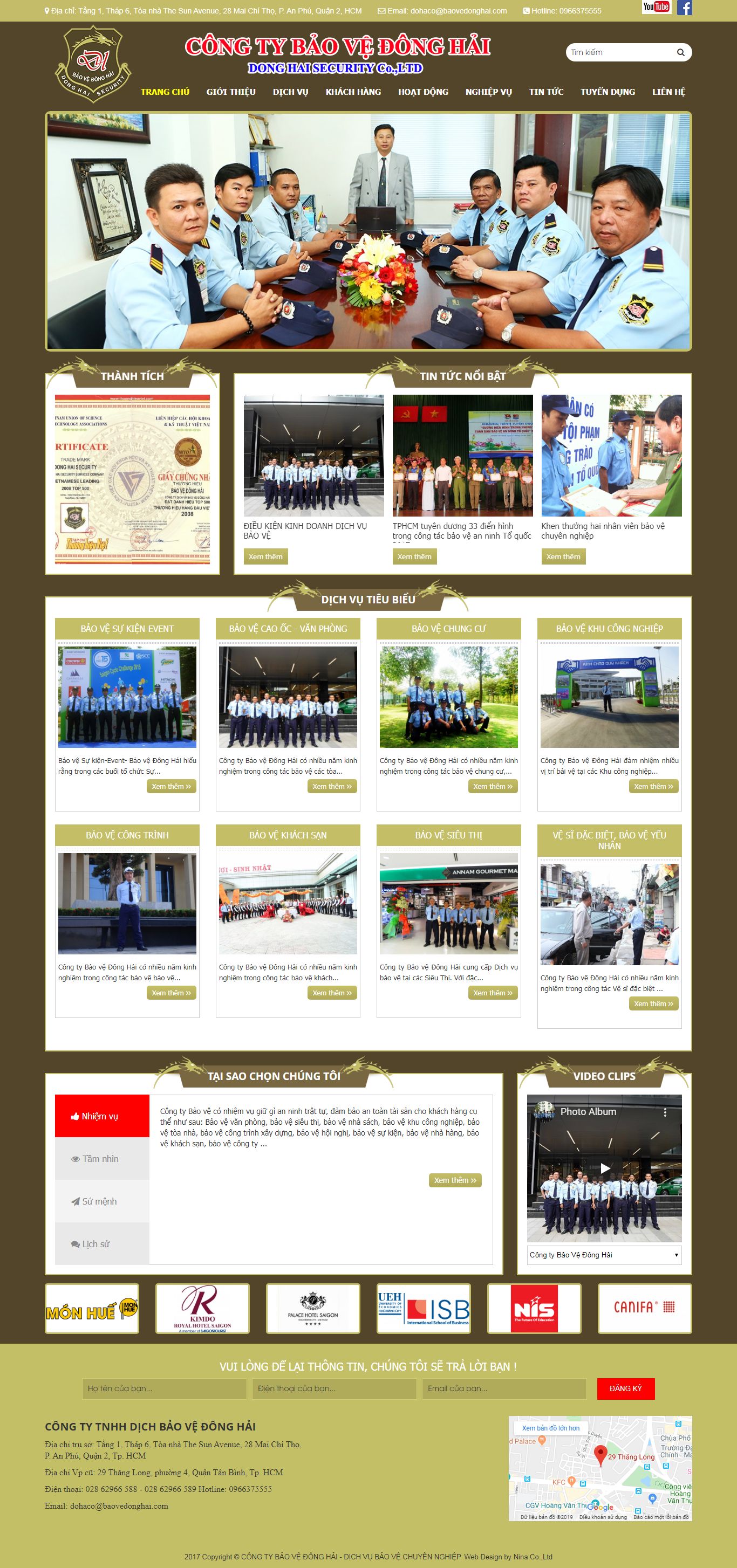 Thiết kế Web dịch vụ bảo vệ - baovedonghai.com