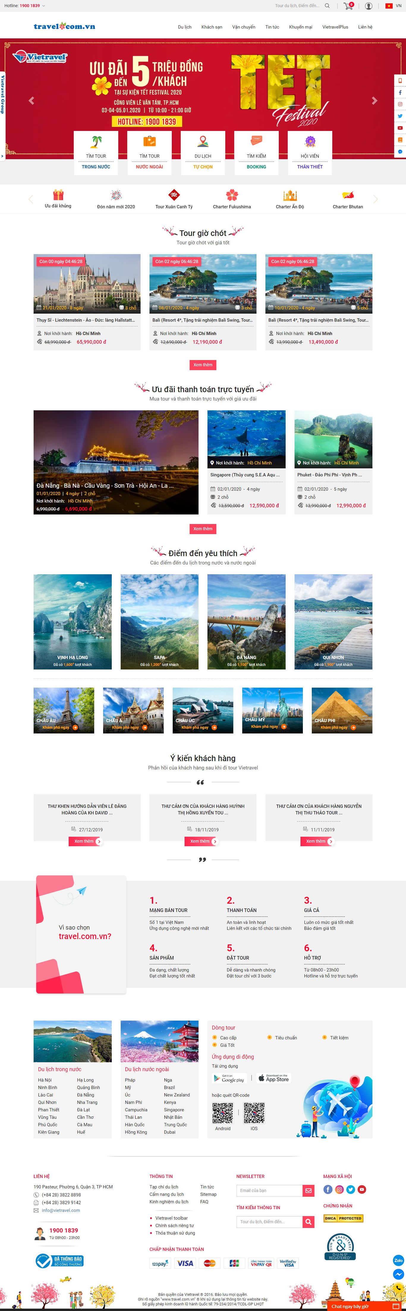 Thiết kế Web Công ty du lịch - travel.com.vn