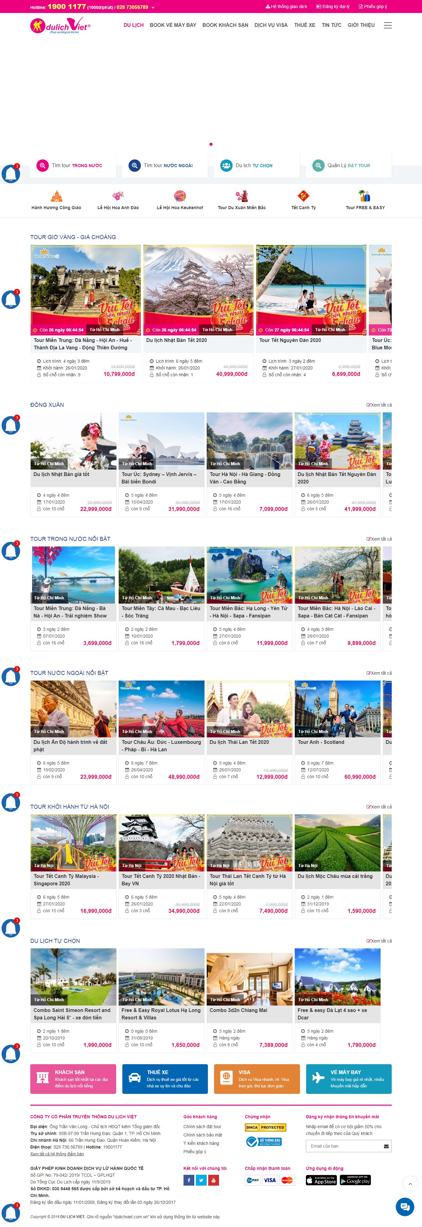 Thiết kế Web Công ty du lịch - dulichviet.com.vn