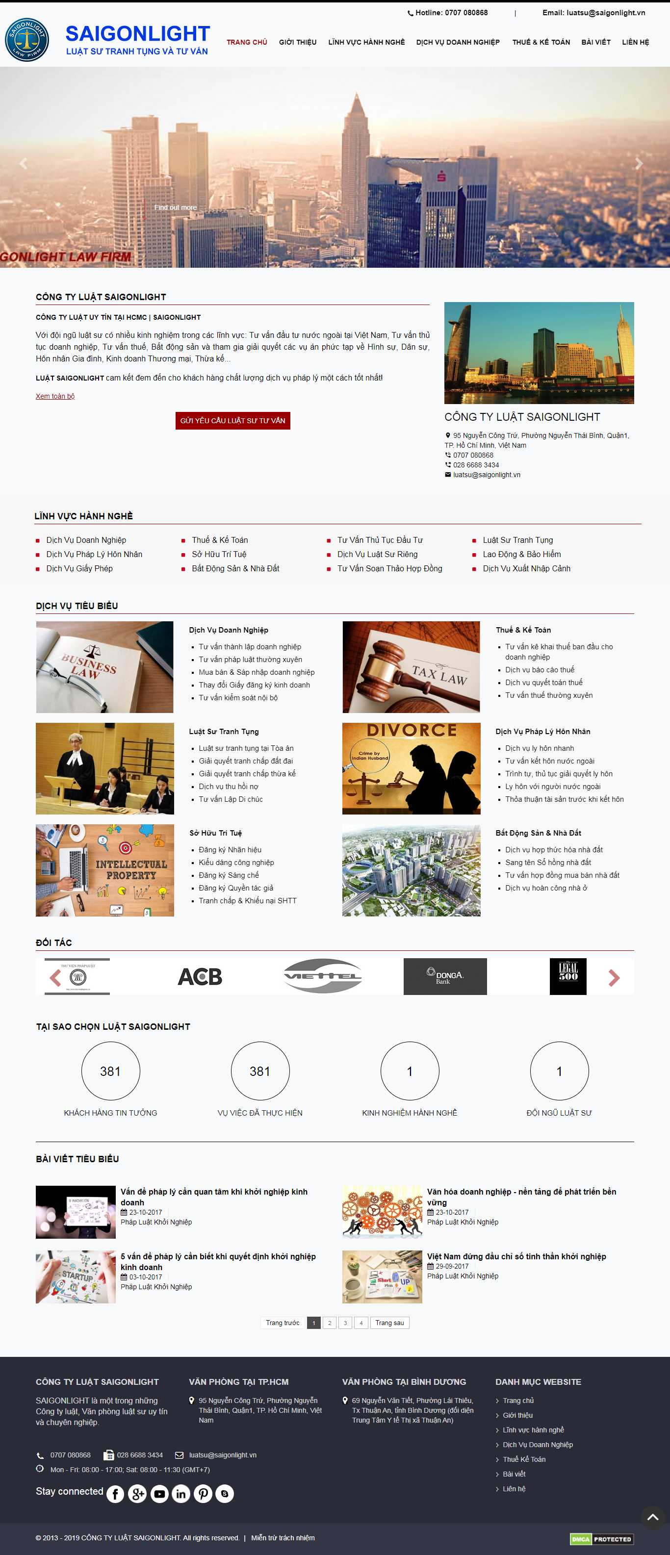 Thiết kế Web công ty luật - www.sgllaw.vn