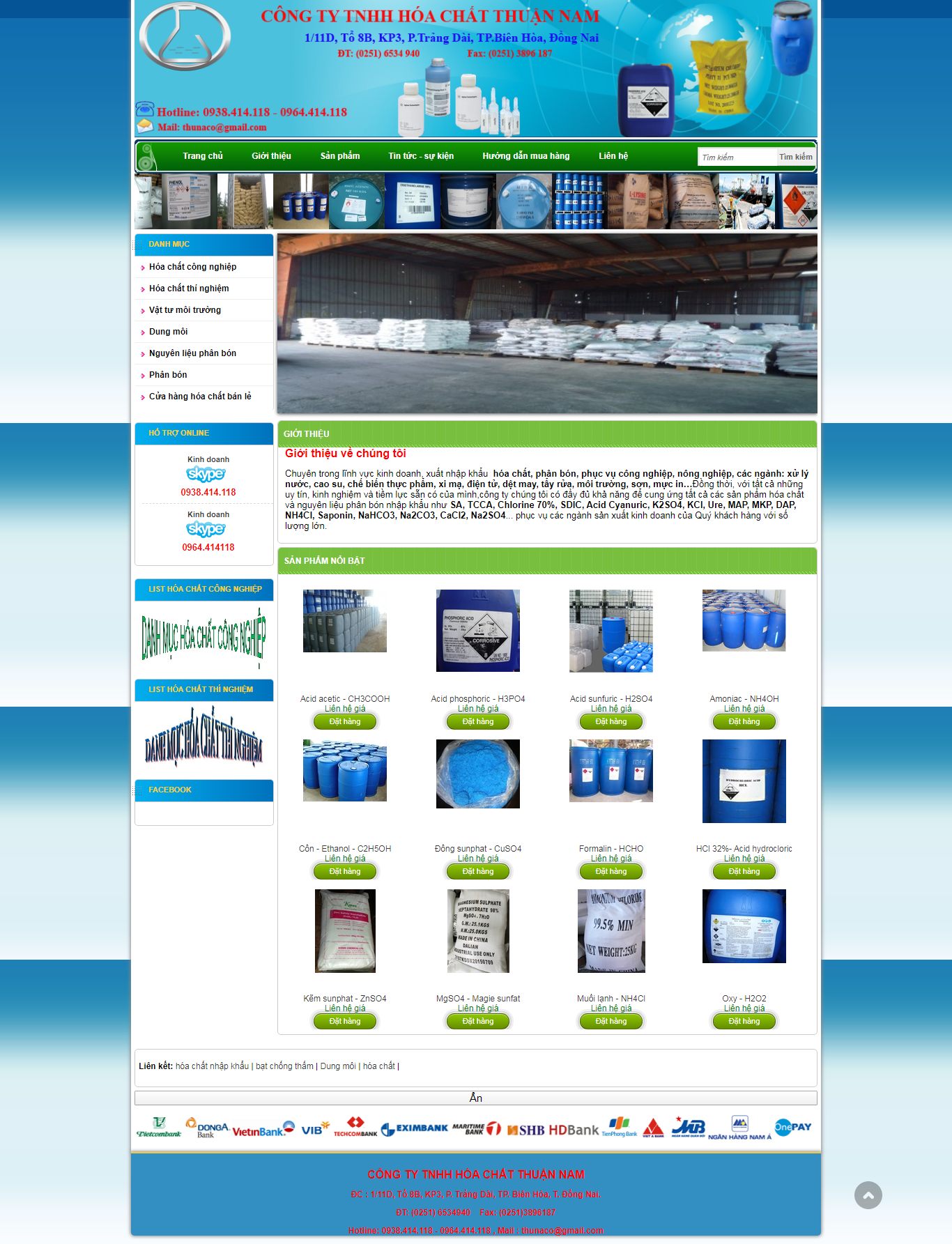 Thiết kế Web Hóa Chất - www.hoachatjsc.com