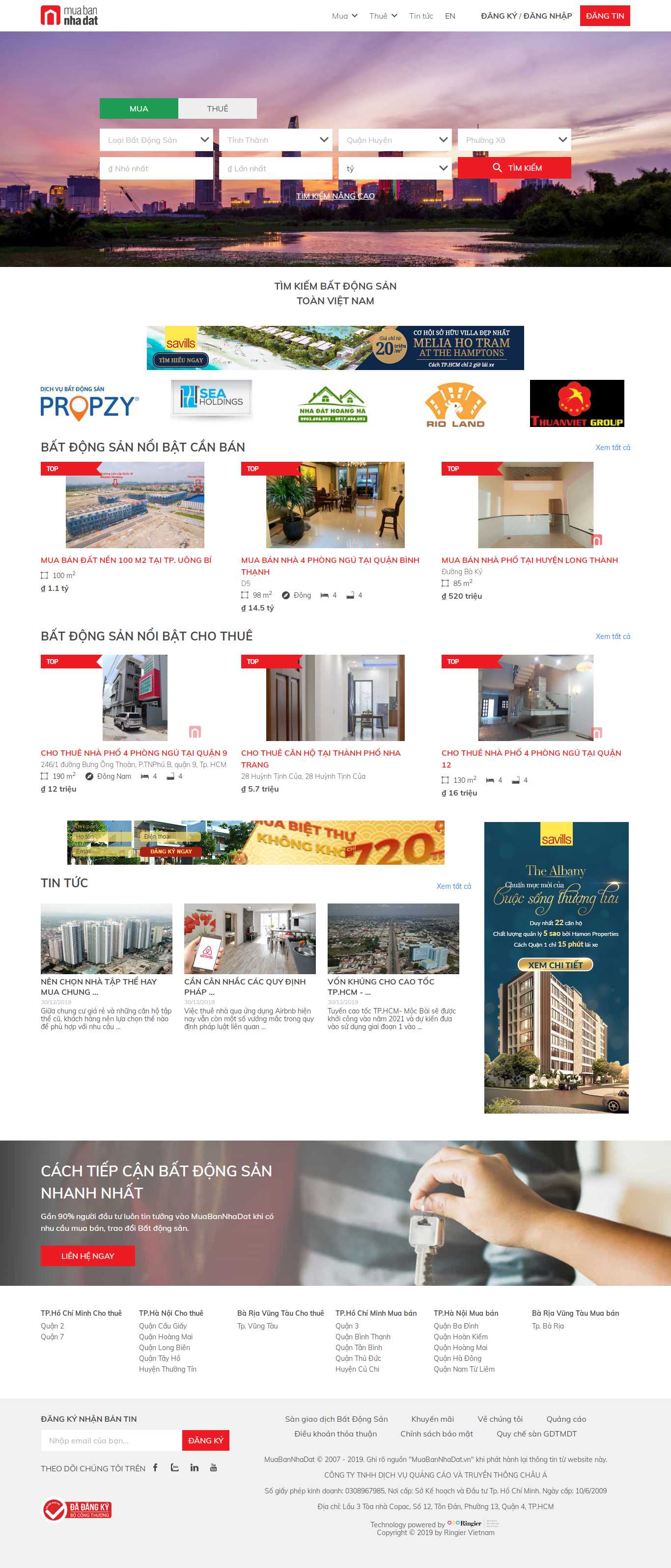 Thiết kế Web mua bán nhà đất - www.muabannhadat.vn
