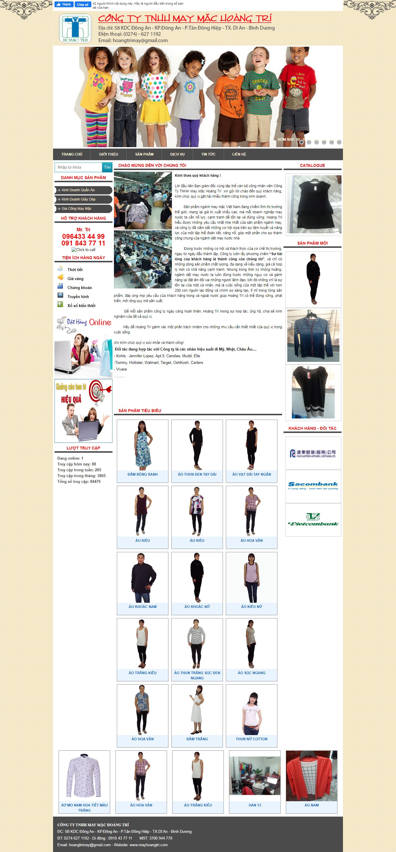 Thiết kế Web may mặc - mayhoangtri.com