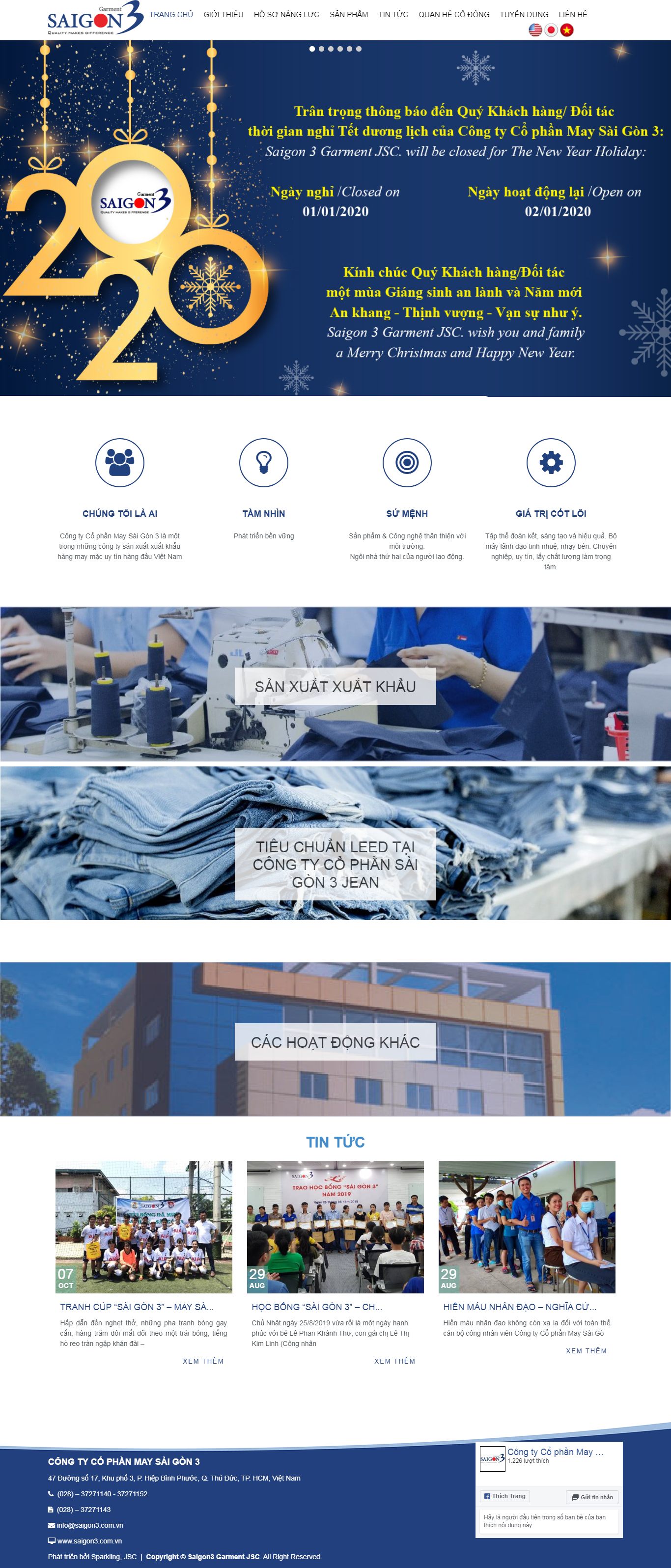 Thiết kế Web may mặc - saigon3.com.vn