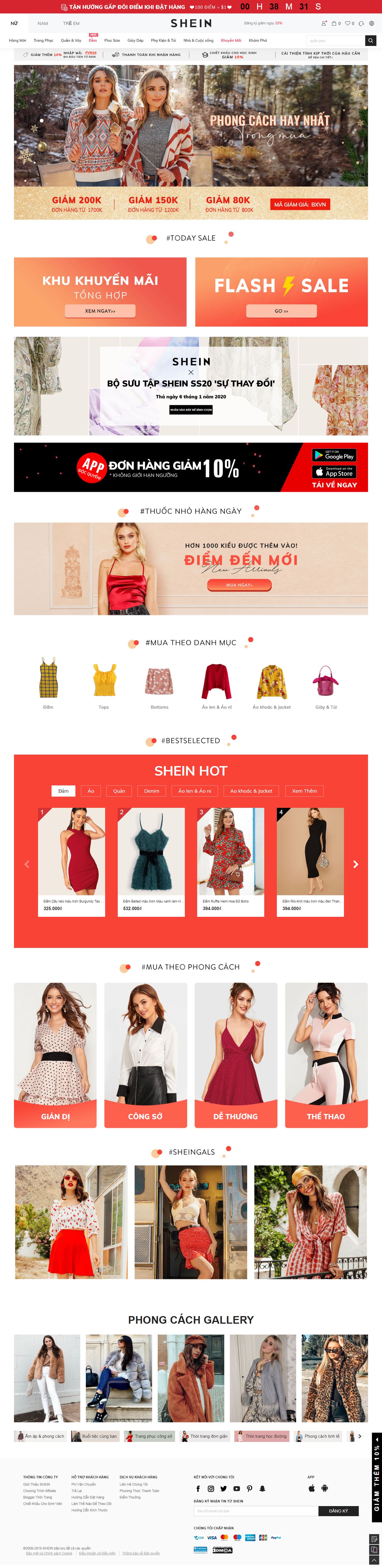 Thiết kế Web thiết kế thời trang - www.shein.com.vn
