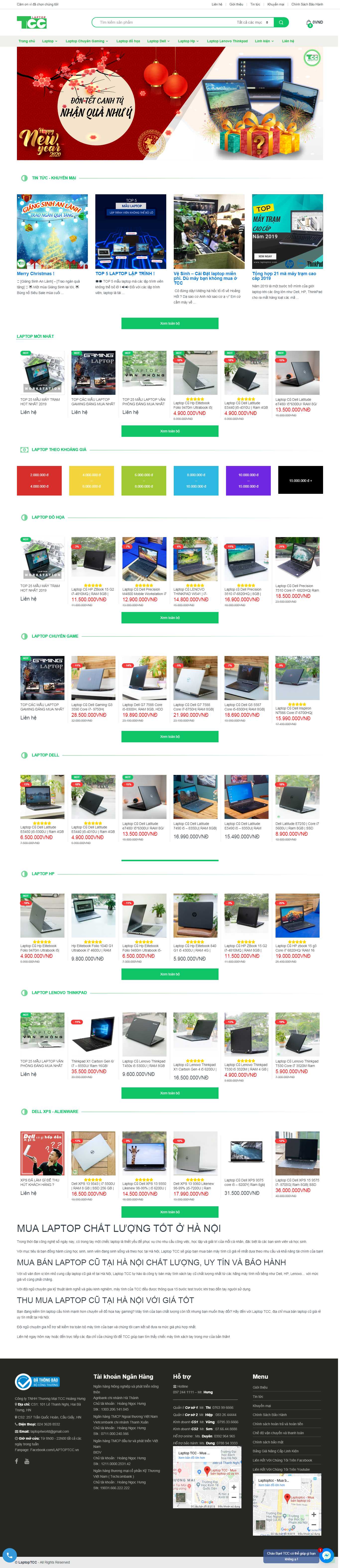 Thiết kế web bán laptop - laptoptcc.com