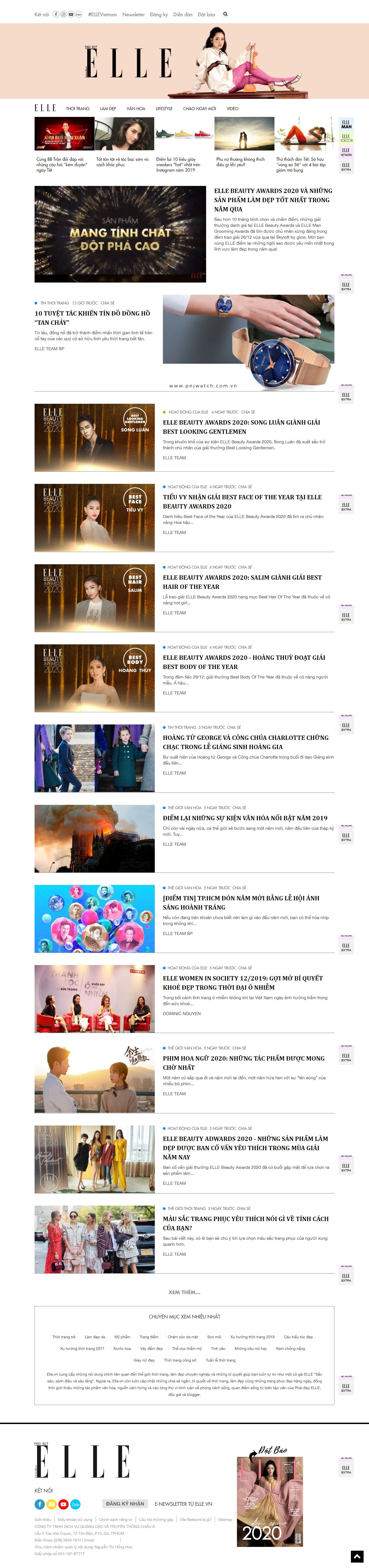 Thiết kế Web chuyên nghiệp đẹp - www.elle.vn