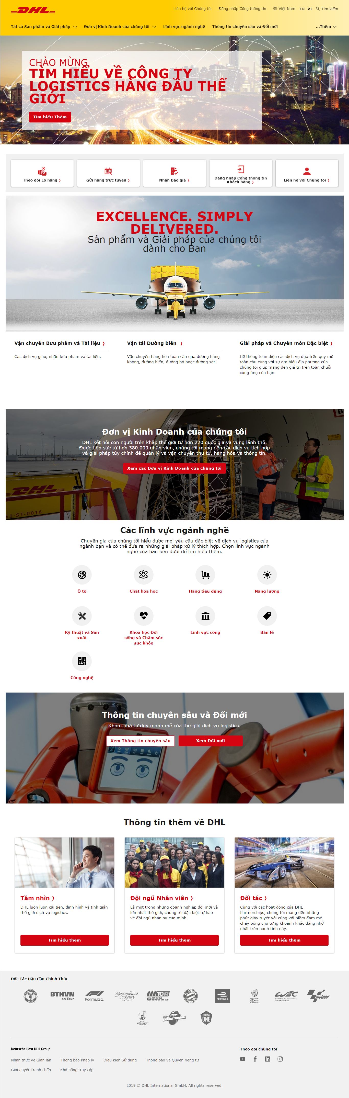 Thiết kế Web vận chuyển - www.logistics.dhl
