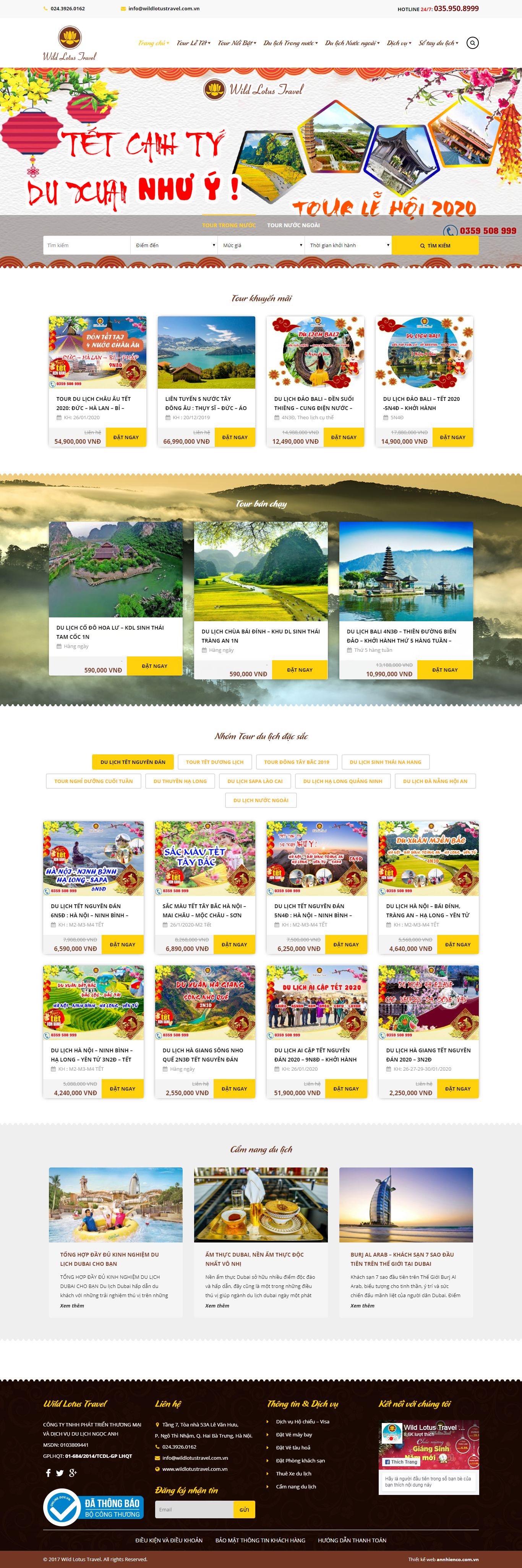 Thiết kế Web du lịch - wildlotustravel.com.vn
