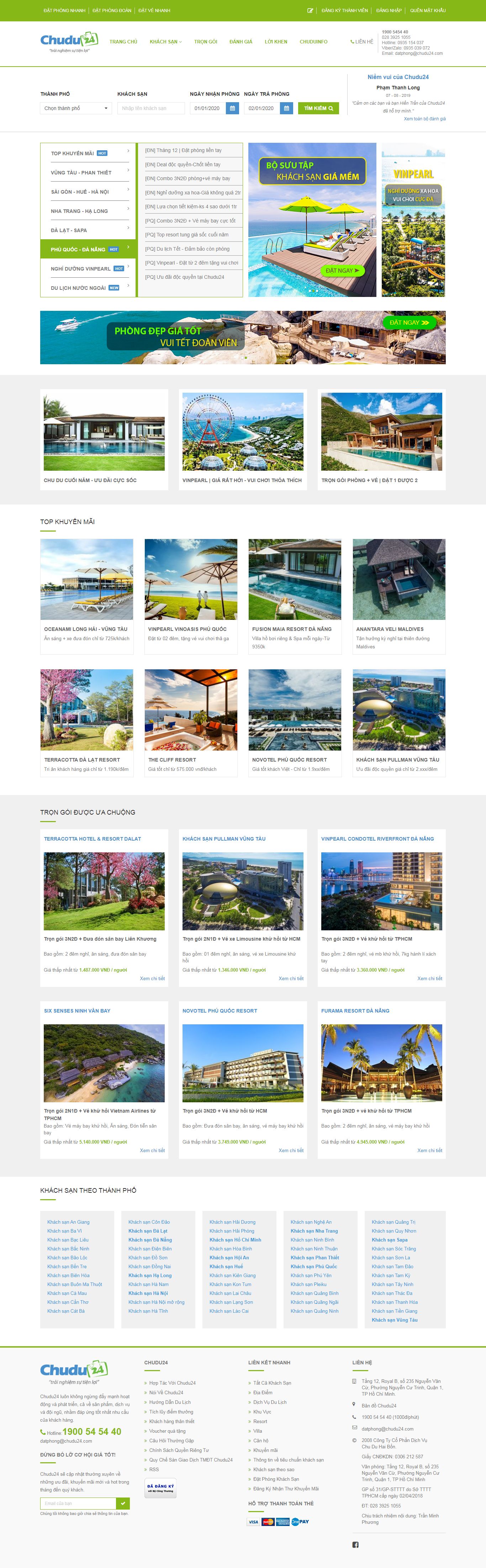 Thiết kế Web khách sạn - www.chudu24.com