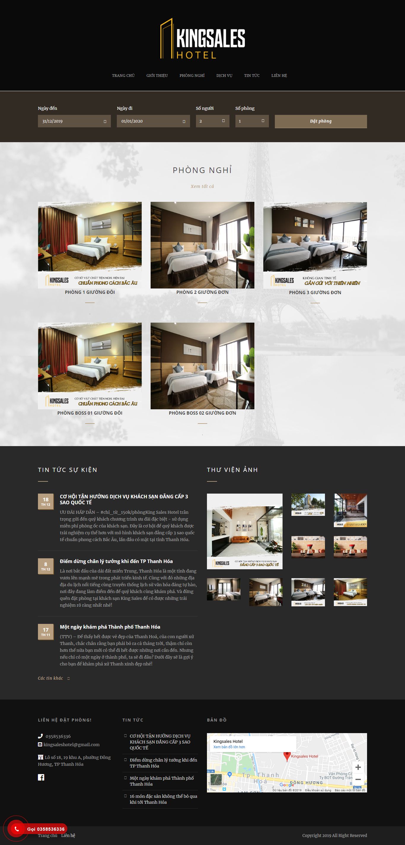 Thiết kế Web khách sạn - www.kingsaleshotel.com