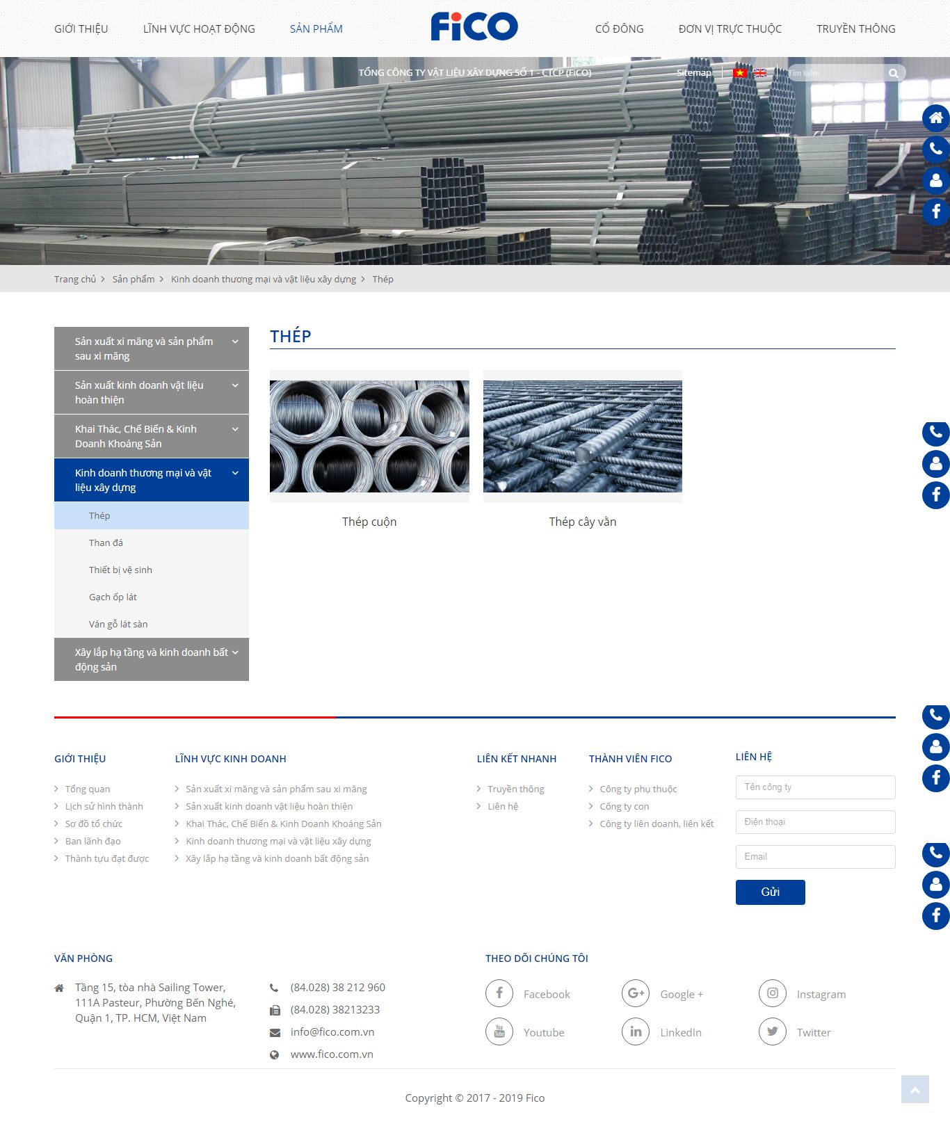Thiết kế Web thép - www.fico.com.vn