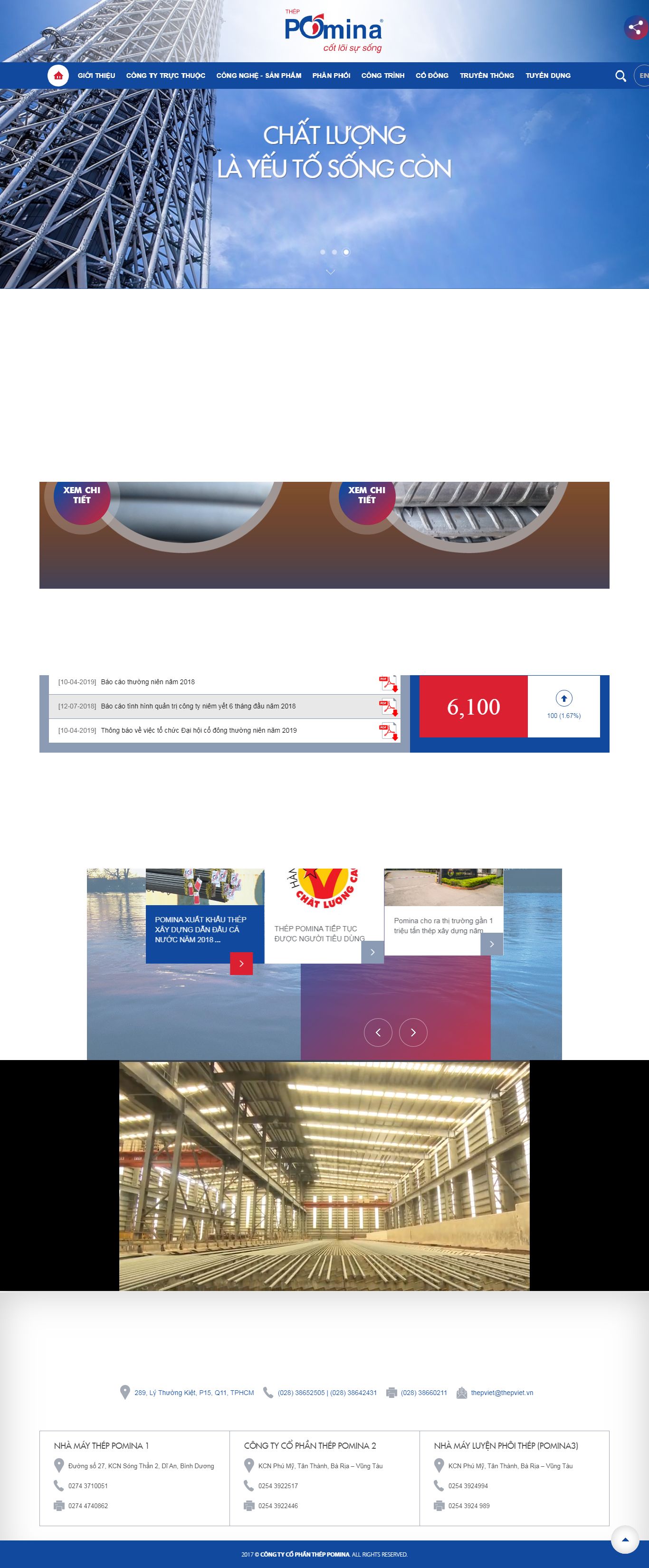 Thiết kế Web thép - www.pomina-steel.com