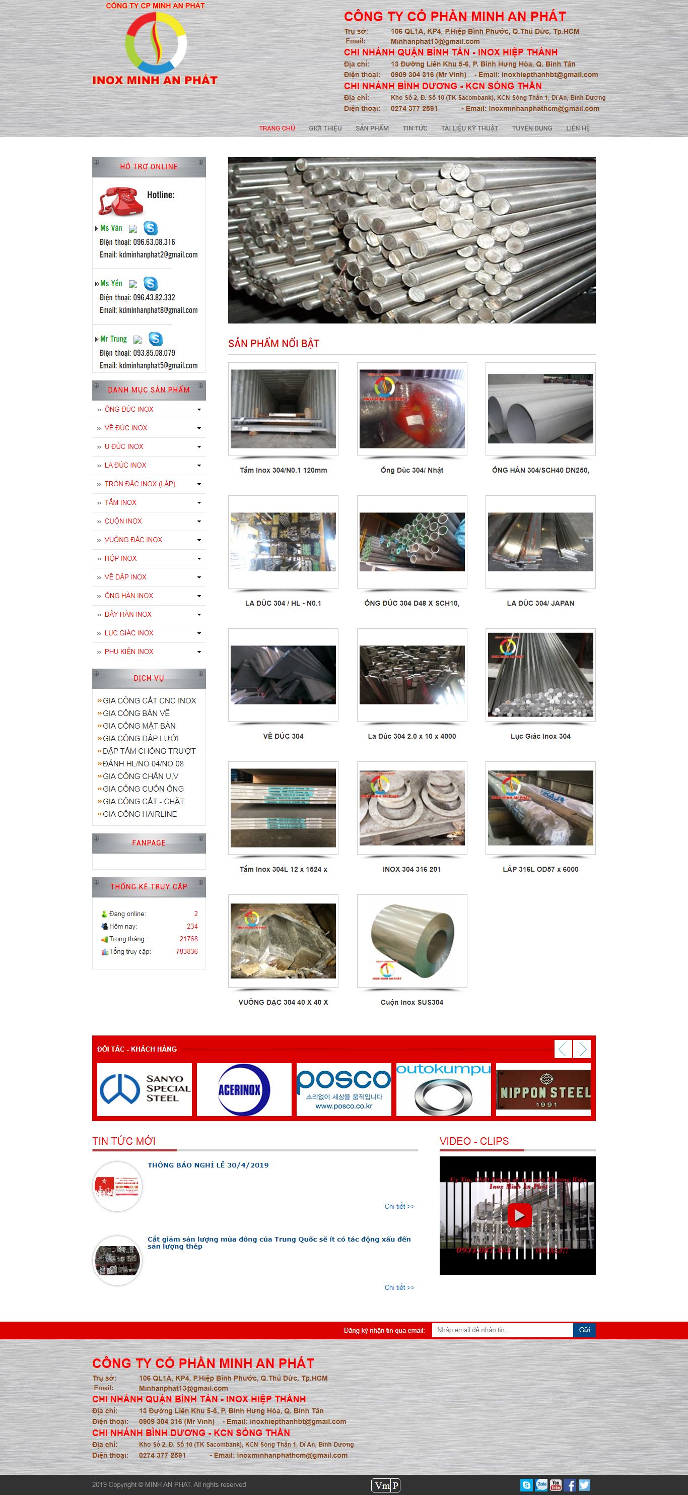 Thiết kế Web inox - minhanphat.com.vn